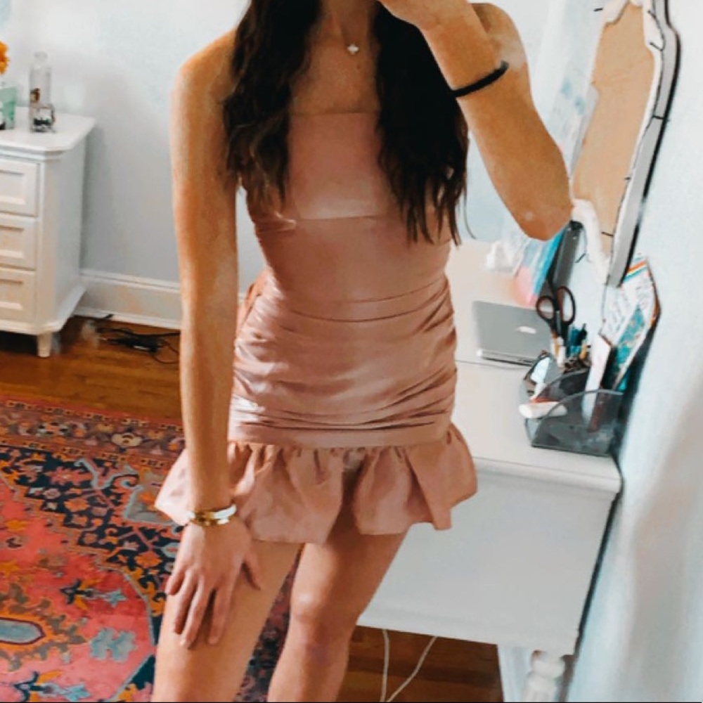 Storia pink champagne mini dress